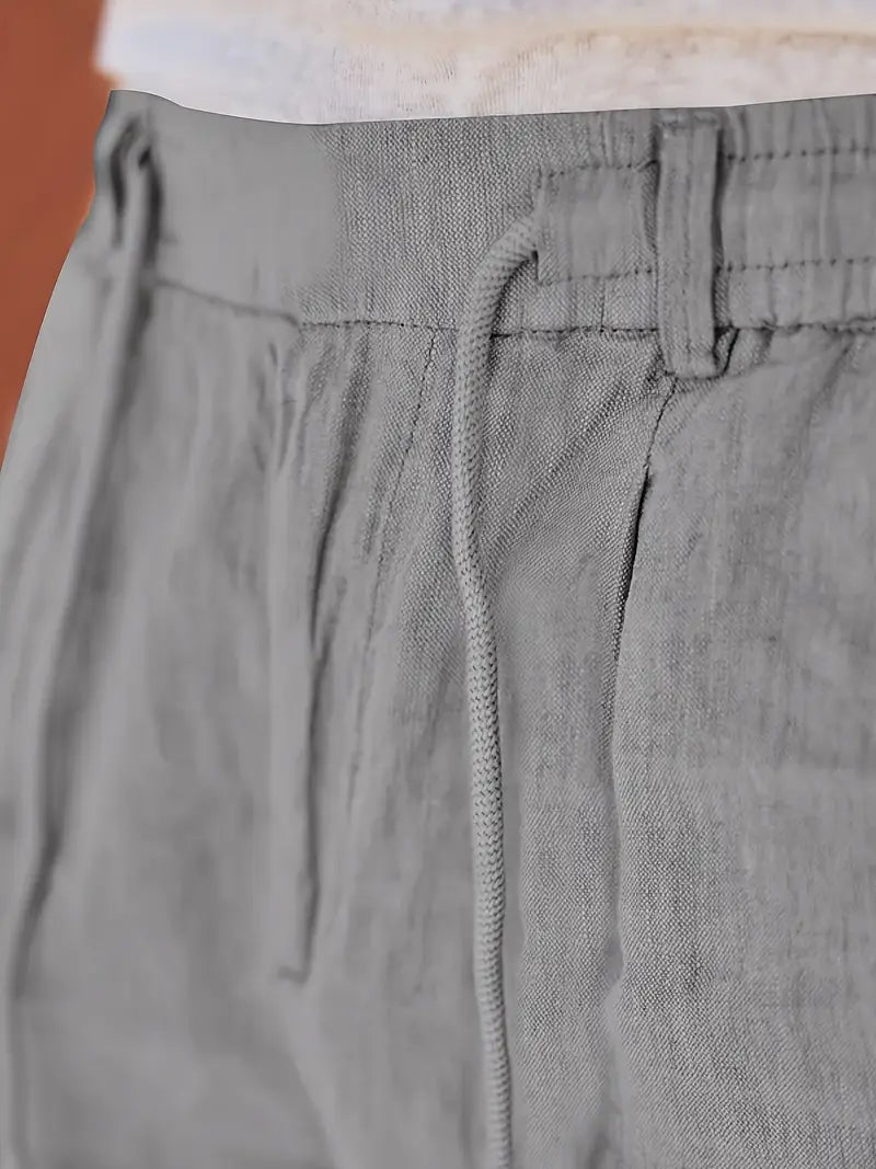 NICHOLS | Weite Leinenhose mit Kordelzug
