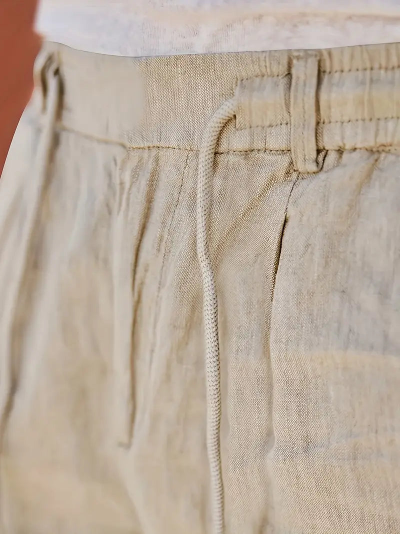 NICHOLS | Weite Leinenhose mit Kordelzug