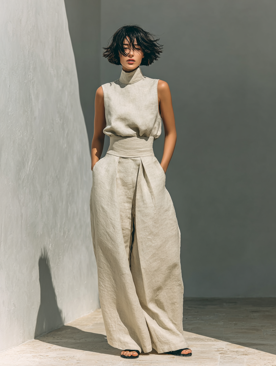 Livia – Minimalistisches Baumwoll- und Leinen-Set