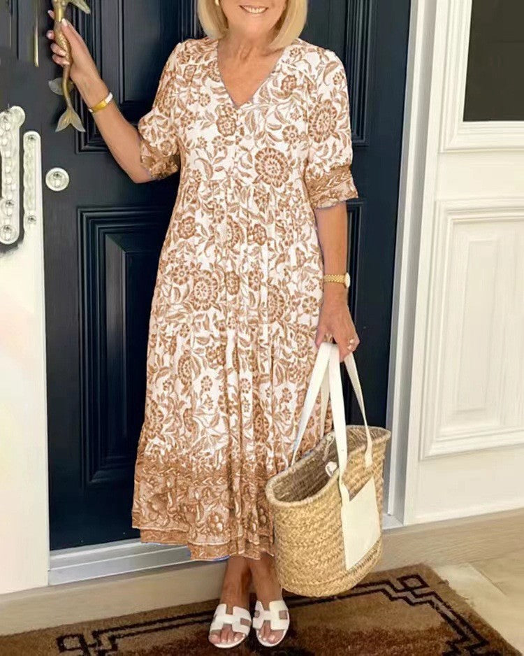 Keisha | Eleganter V-Ausschnitt mit Blumenmuster
