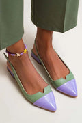 Ballettschuhe mit Spitzenakzent und zweifarbigem Design