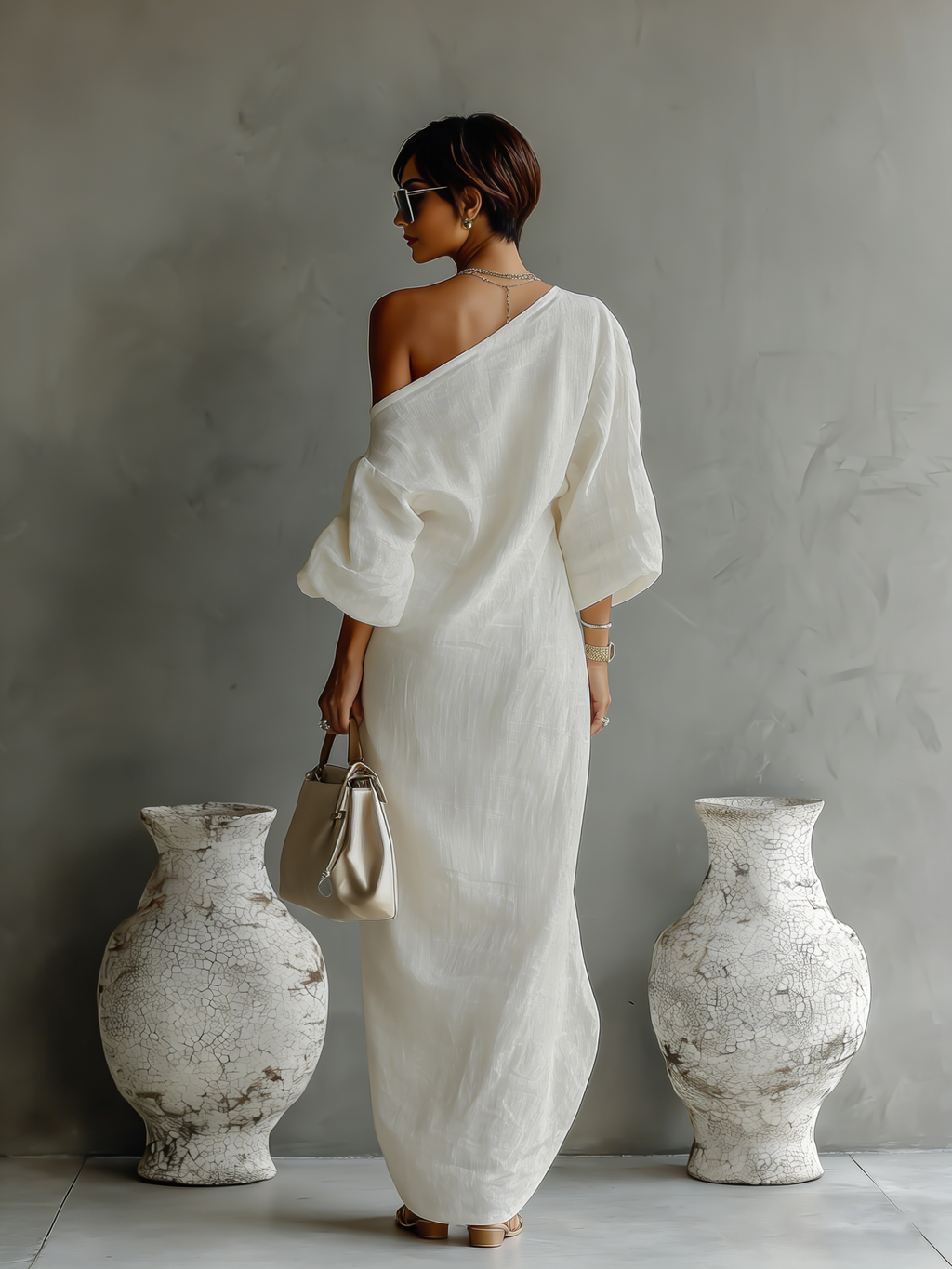Isabella | Off-Shoulder Flowy Linen Dress