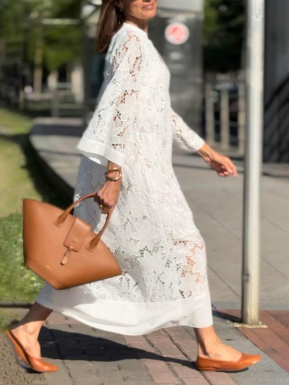 Willow | Strand Glam Floral V-Neck Midi Dress