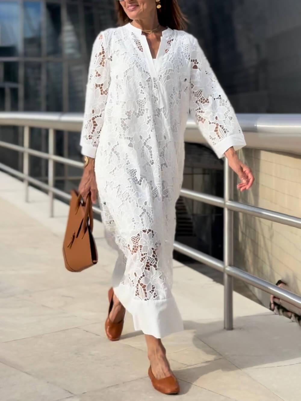 Willow | Strand Glam Floral V-Neck Midi Dress