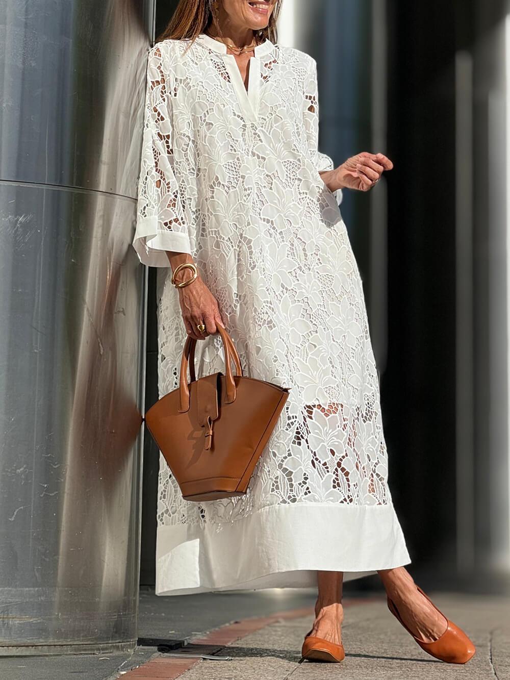 Willow | Strand Glam Floral V-Neck Midi Dress