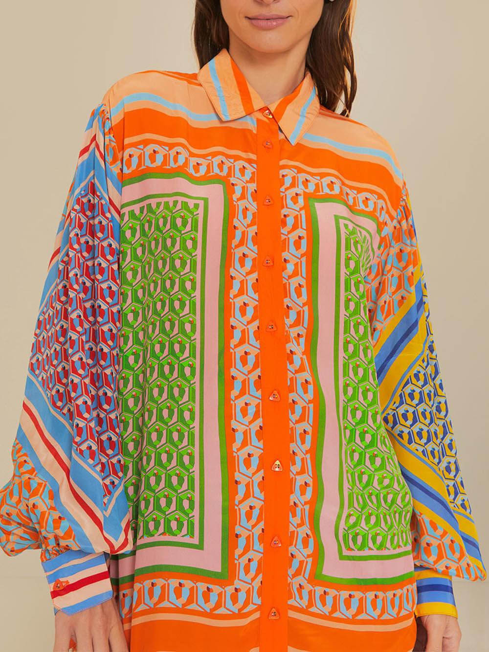Josephine | Buntes Shirt im Tropischen Stil