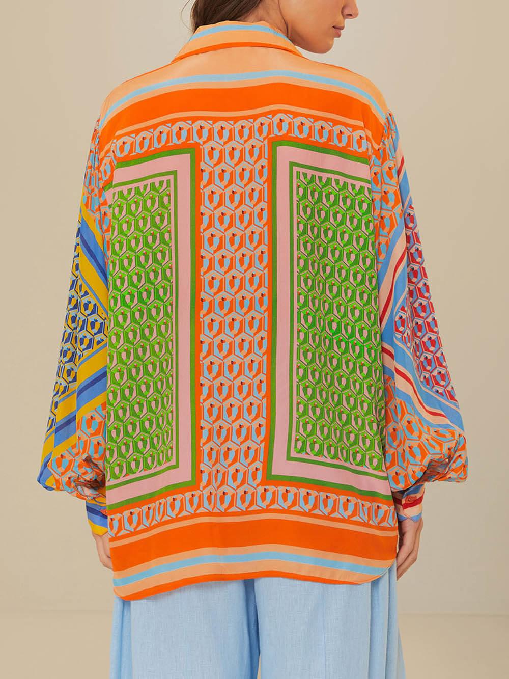Josephine | Buntes Shirt im Tropischen Stil