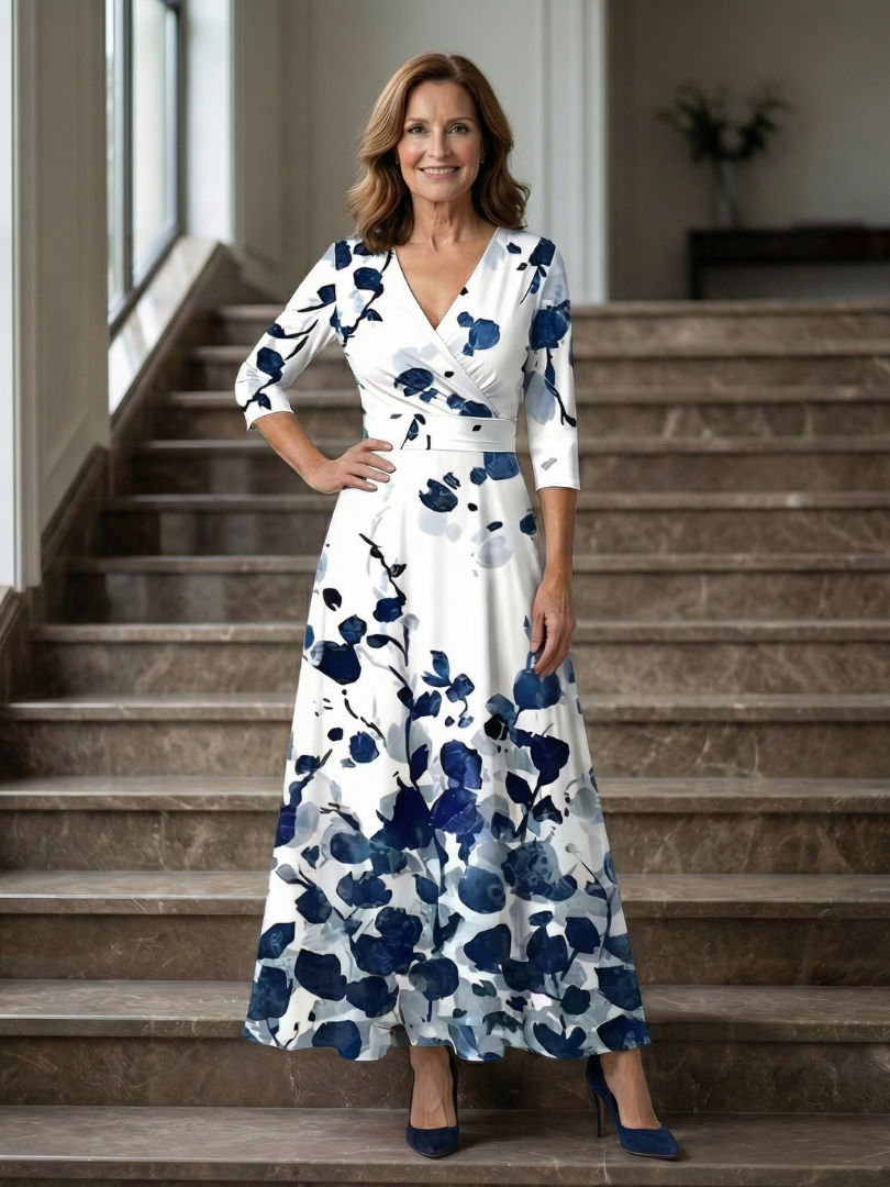 Celine | Midi-Kleid mit Wickelausschnitt