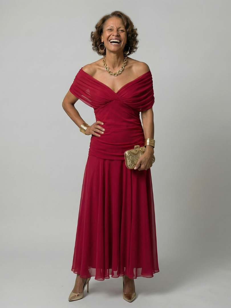 Calen | Off-Shoulder Flowing Midi Dress