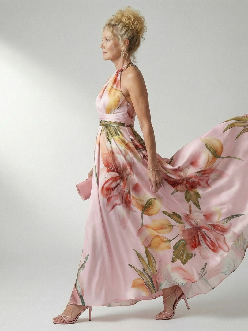 Amiel | Leichtes Maxi-Kleid mit floralem Design