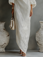 Isabella | Off-Shoulder Flowy Linen Dress