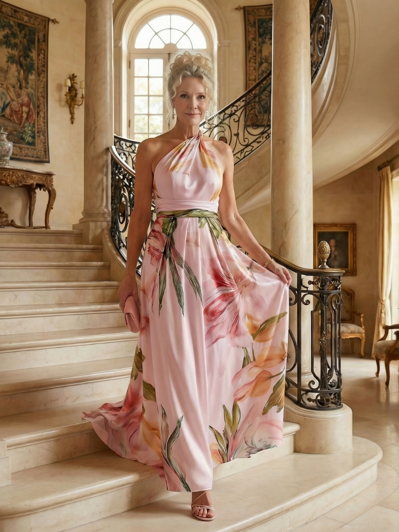 Amiel | Leichtes Maxi-Kleid mit floralem Design