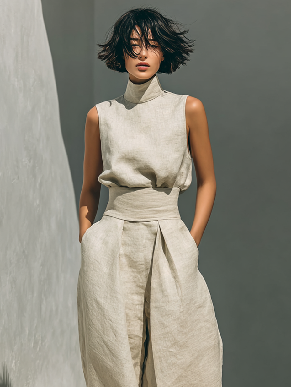 Livia – Minimalistisches Baumwoll- und Leinen-Set
