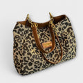 Olivia - Leopard Print Canvas Tote Bag