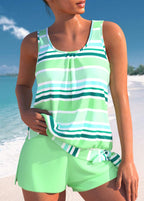 Rosa | Bequemes gestreiftes Tankini-Set
