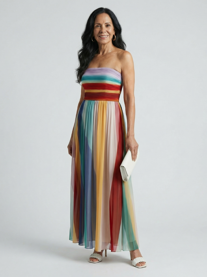 Serene | Leichtes Maxi-Kleid mit Streifen