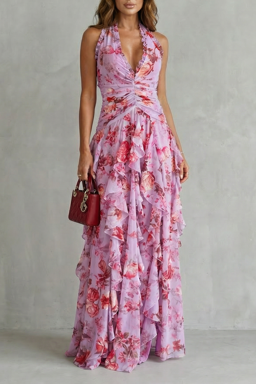 Belladina | Halter Neck Maxi Dress