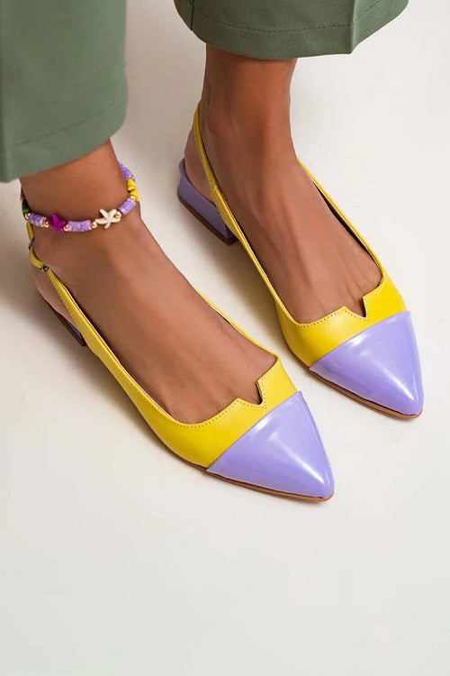 Ballettschuhe mit Spitzenakzent und zweifarbigem Design
