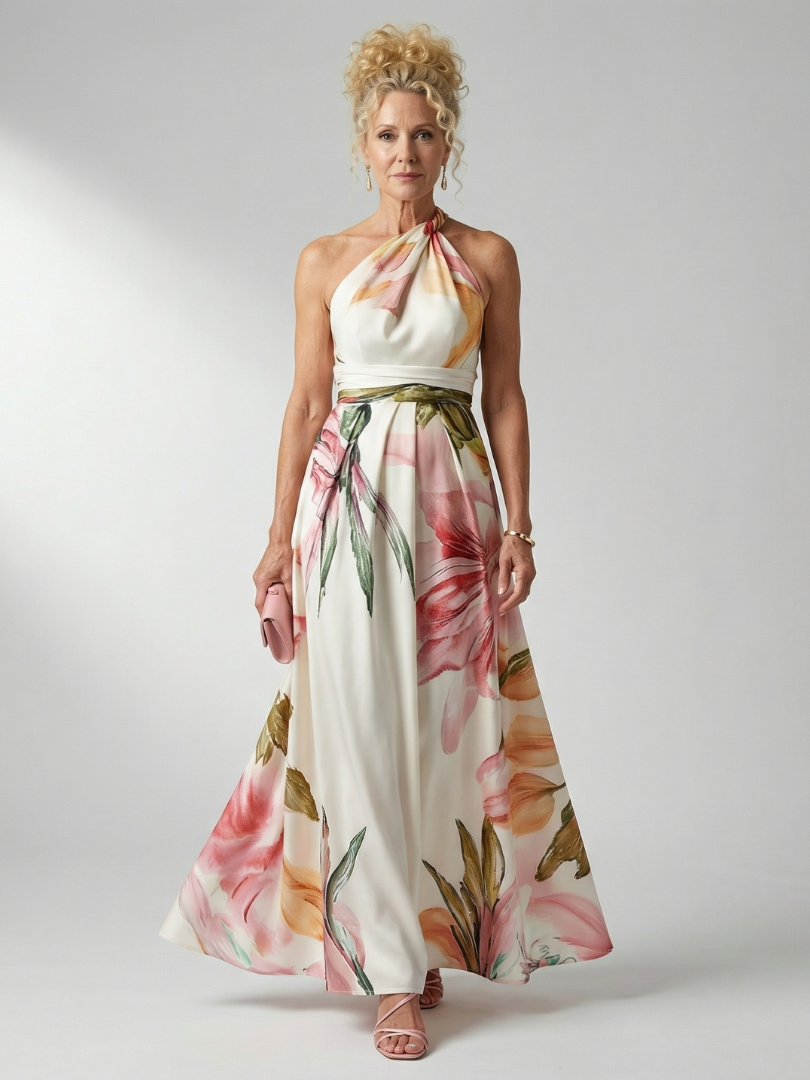 Amiel | Leichtes Maxi-Kleid mit floralem Design