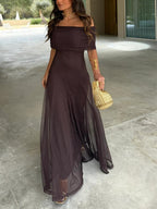 Camila | Elegantes Mesh-Maxikleid