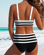 Laluna® | Hochtaillierter Gestreifter Bikini