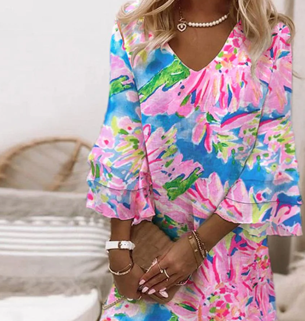 Sylivie | Kleid mit ausgestellten Ärmeln