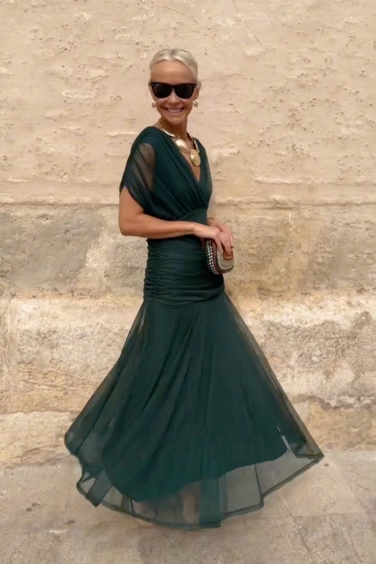 ANA | ELEGANT MAXI DRESS WITH PLEATS