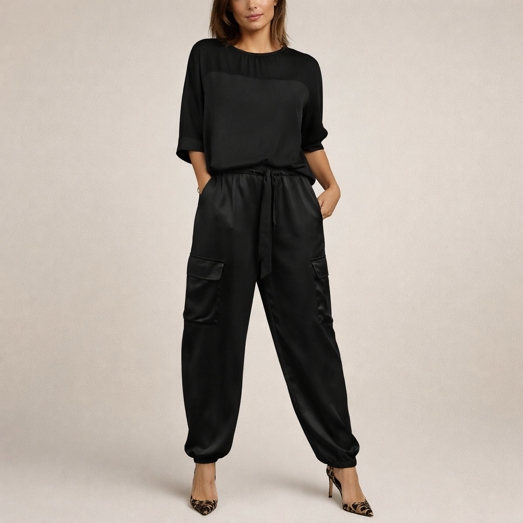 Clara | Stylish Satin Cargo Ensemble