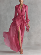 Mia | Rosa V-Neck Chiffon Max Dress