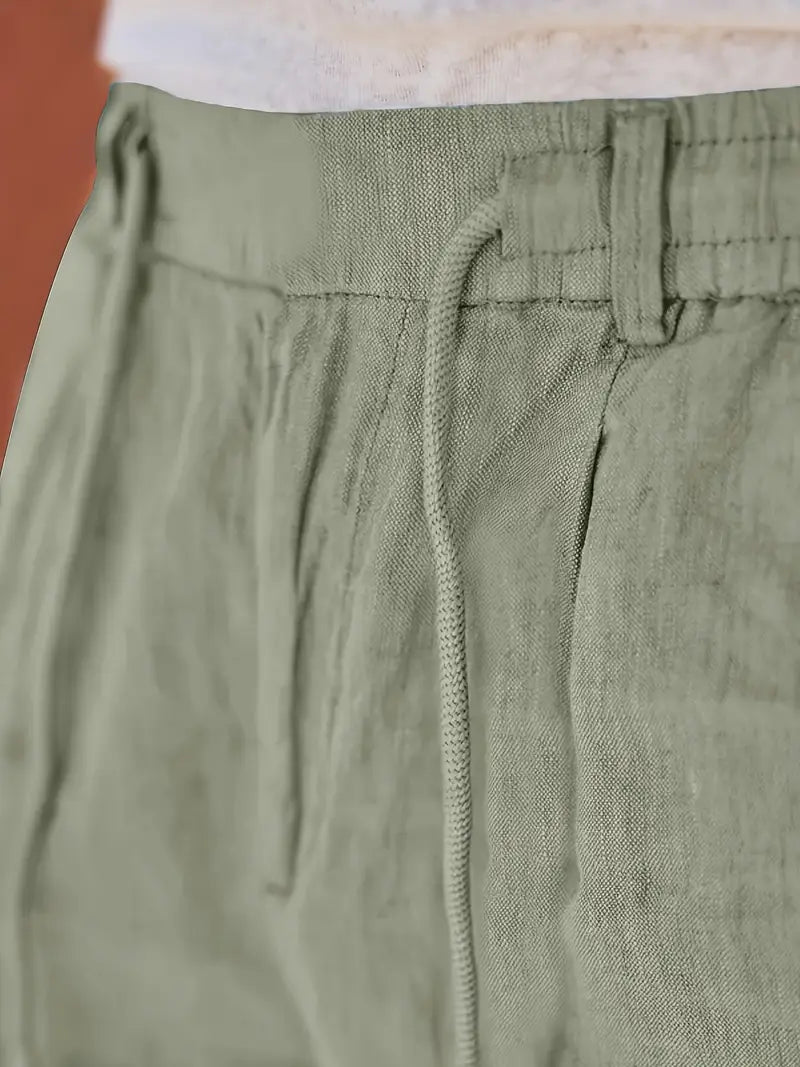 NICHOLS | Weite Leinenhose mit Kordelzug