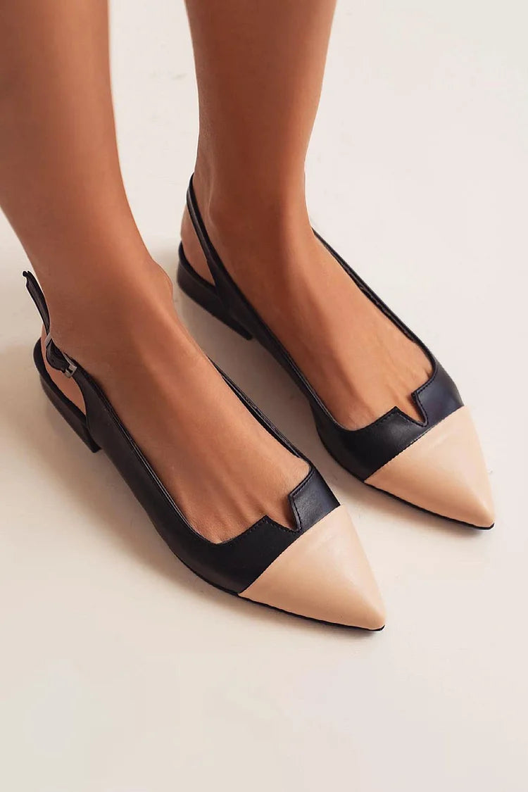 Ballettschuhe mit Spitzenakzent und zweifarbigem Design