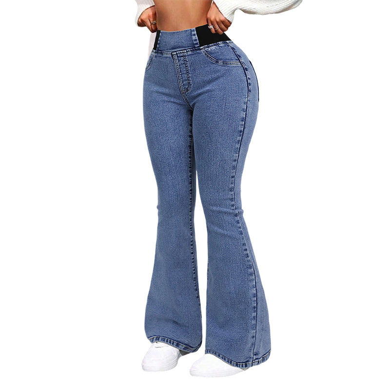 Frauen Hochgeschnittene Stretch-Jeans
