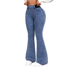 Frauen Hochgeschnittene Stretch-Jeans