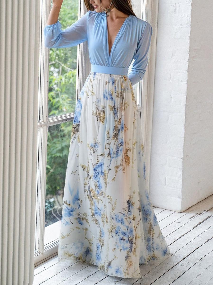 Elegantes Maxikleid mit Blumenmuster