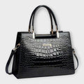 Olivia - Handtasche mit glänzender Krokodilprägung