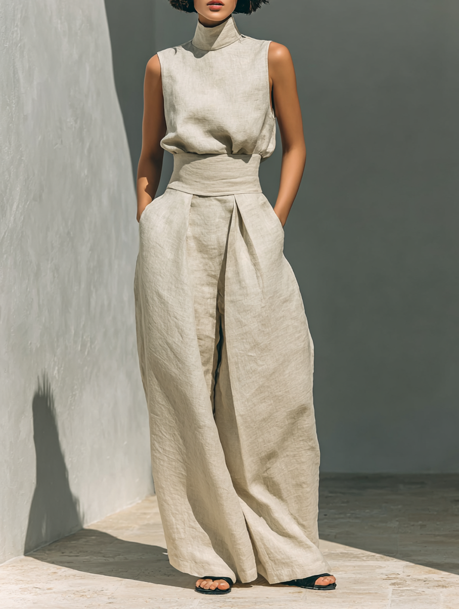 Livia – Minimalistisches Baumwoll- und Leinen-Set