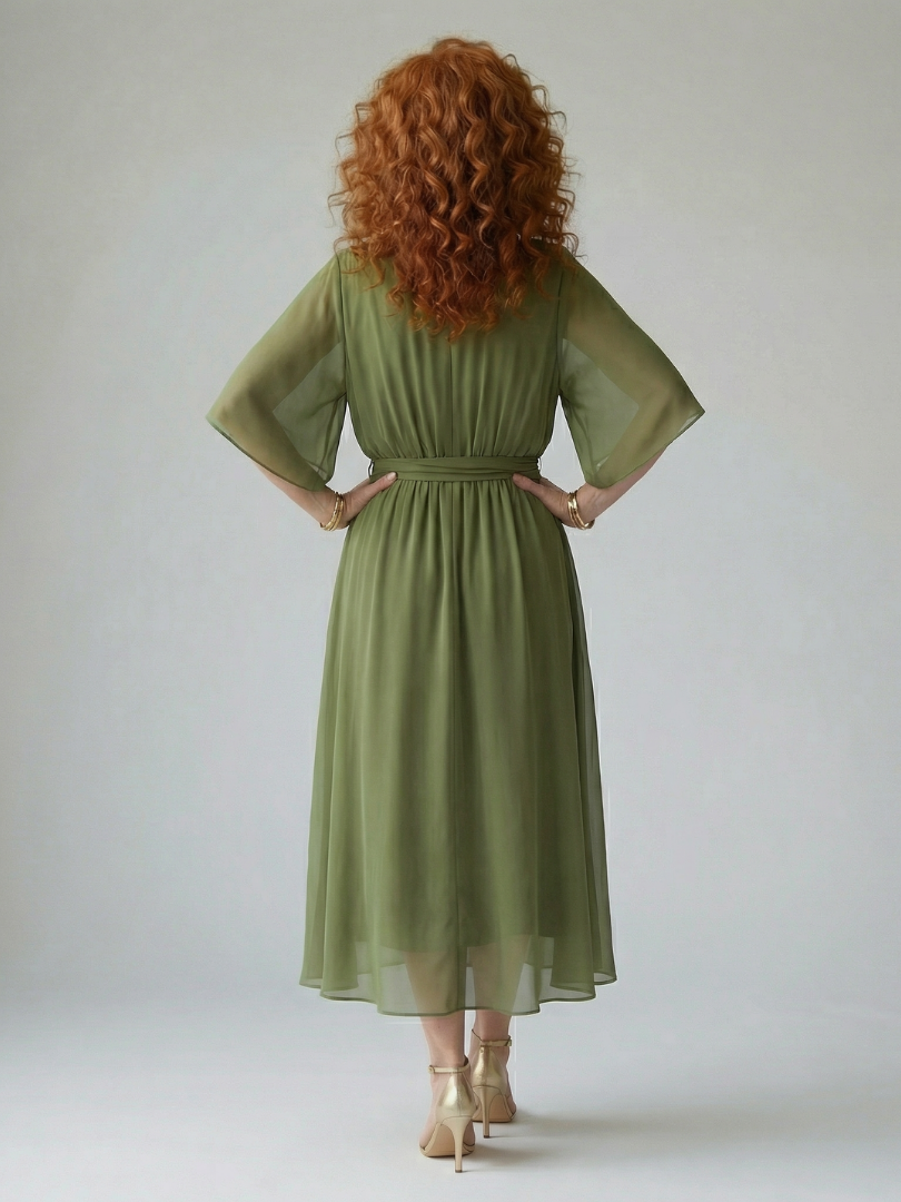 Elric | Leichtes Drapiertes Midikleid für Damen