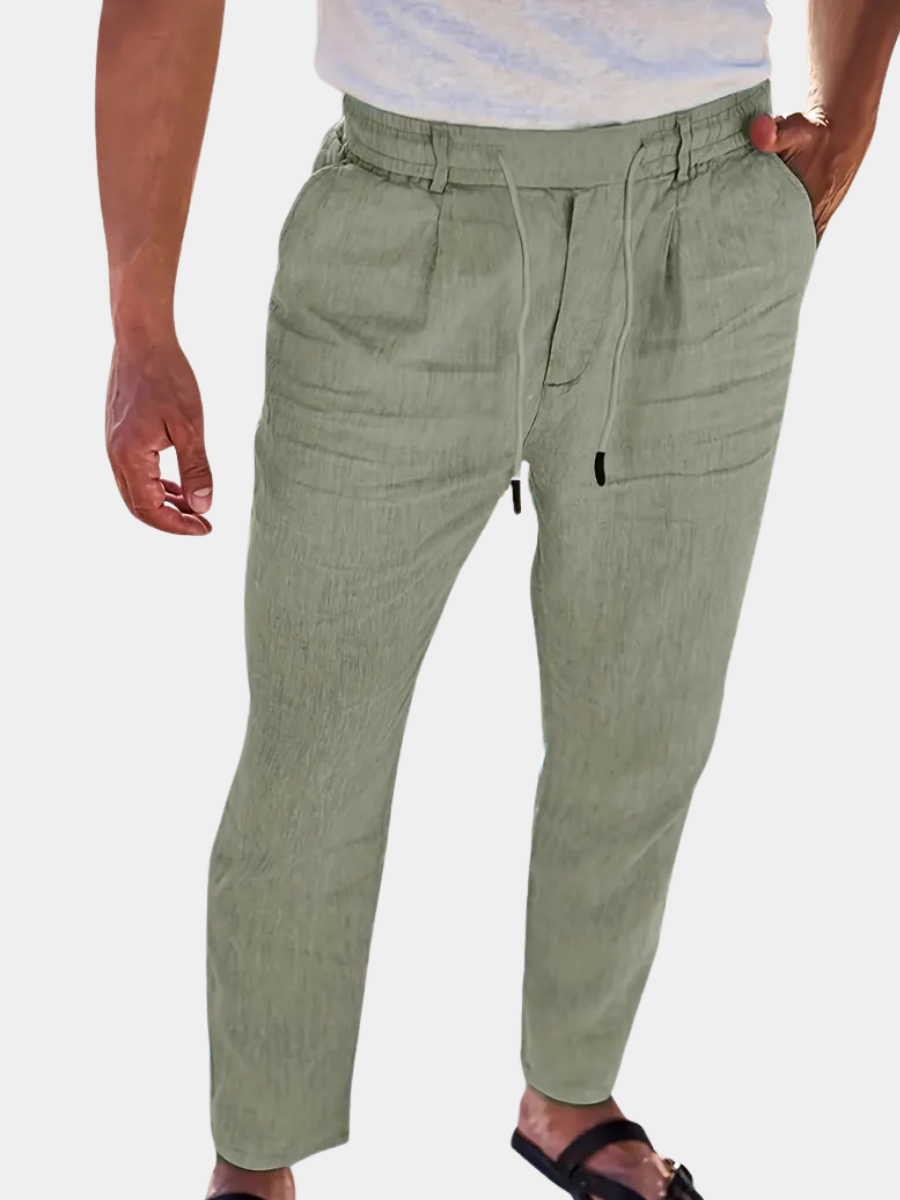 NICHOLS | Weite Leinenhose mit Kordelzug