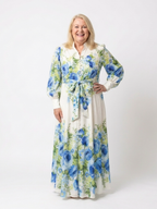Harper | Floral Maxi Dress with Knopf-Front Detail
