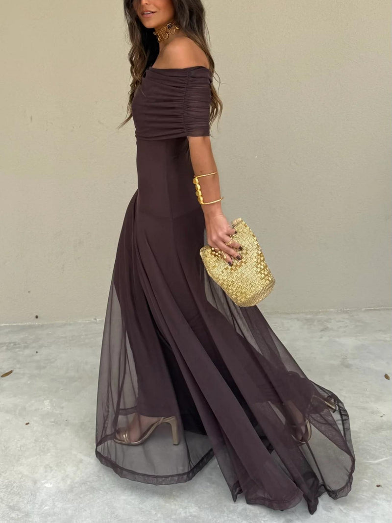 Camila | Elegantes Mesh-Maxikleid