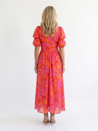 Willow | Floral Midi Dress with Puff Sleeves