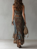 Truus | Retro Floral Maxi Dress