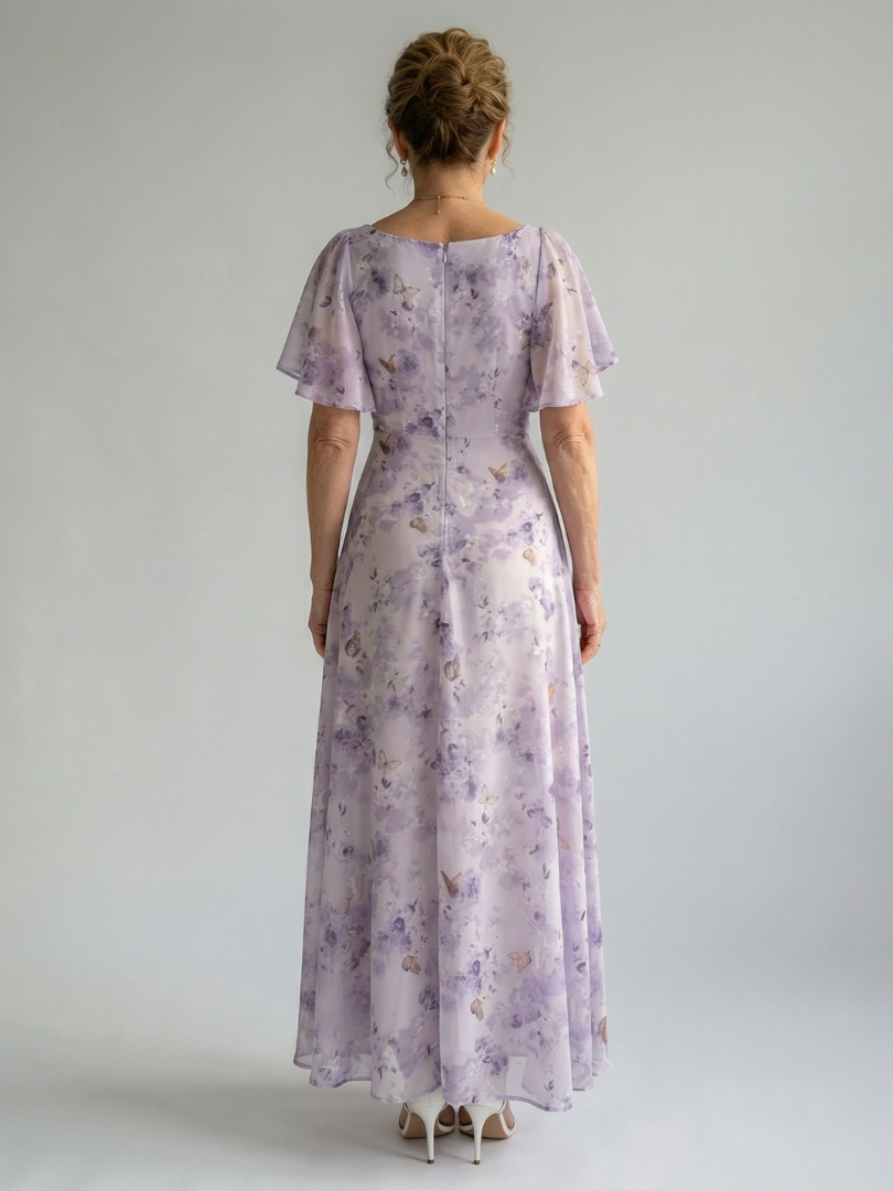 Vaelis | Midi-Kleid mit Schmetterlingsärmeln