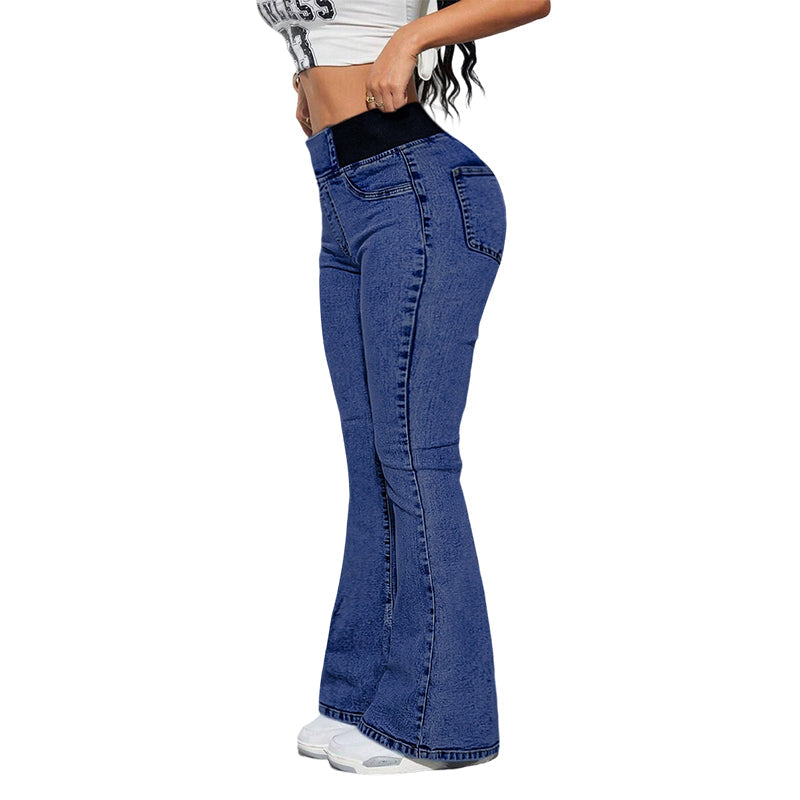 Frauen Hochgeschnittene Stretch-Jeans
