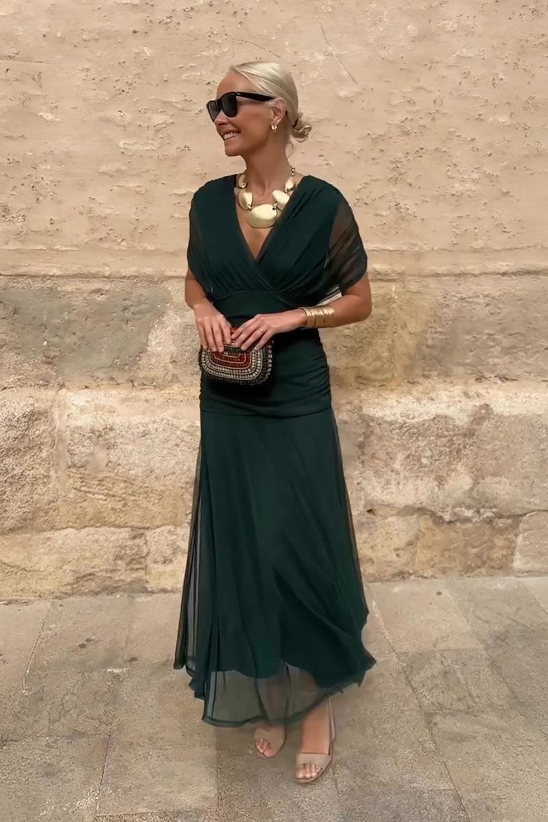 ANA | ELEGANT MAXI DRESS WITH PLEATS