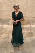 ANA | ELEGANT MAXI DRESS WITH PLEATS