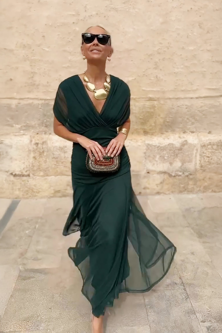 ANA | ELEGANT MAXI DRESS WITH PLEATS