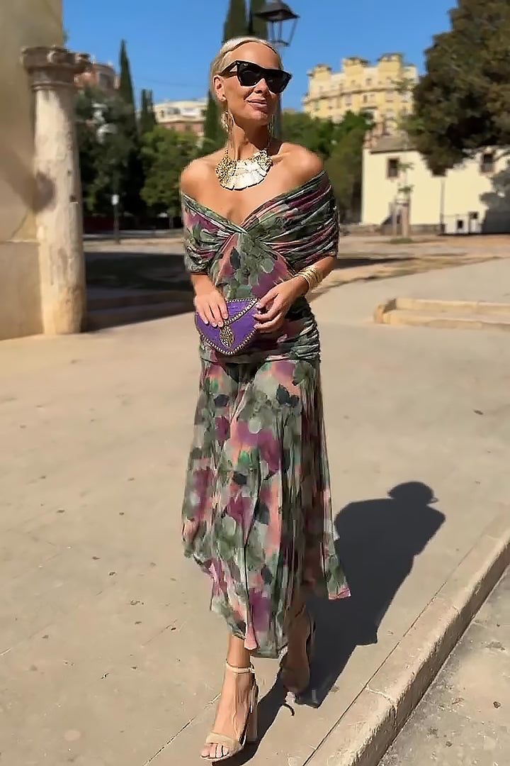ANA | ELEGANT MAXI DRESS WITH PLEATS