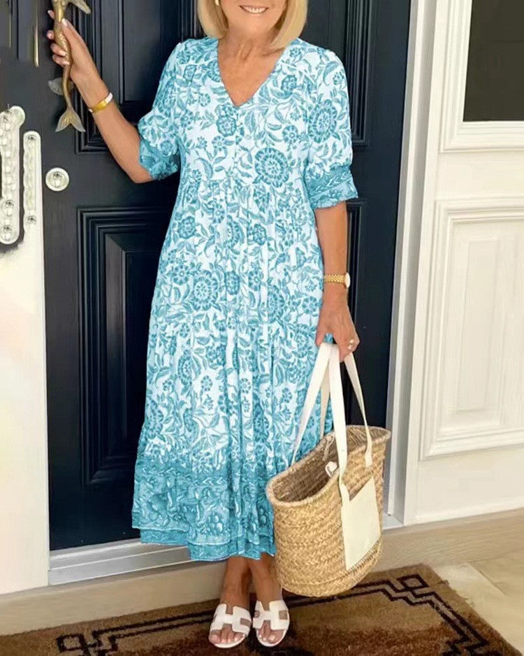 Keisha | Eleganter V-Ausschnitt mit Blumenmuster