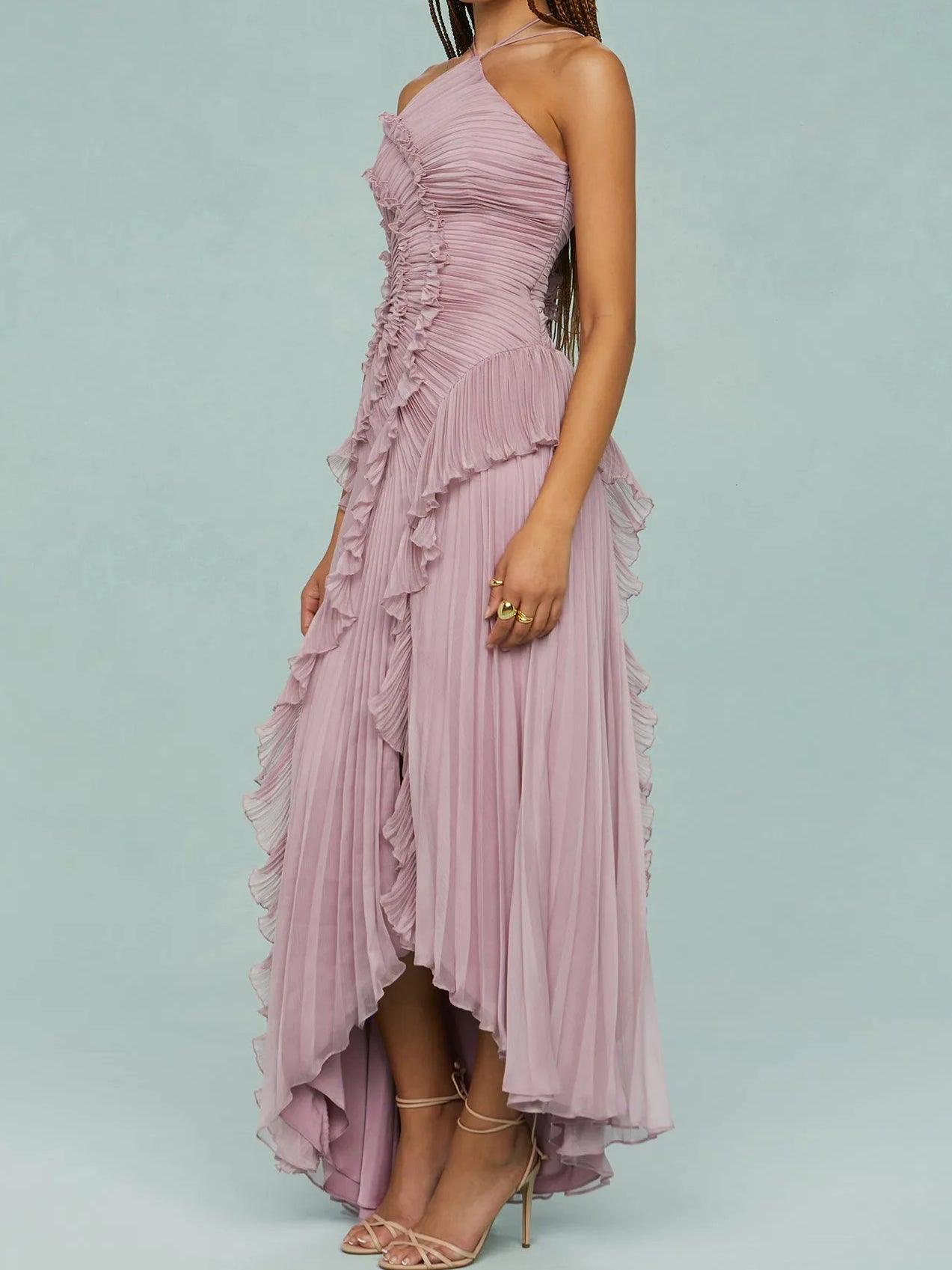 Ruth | Plissiertes Trägerkleid mit Schlitzdetails